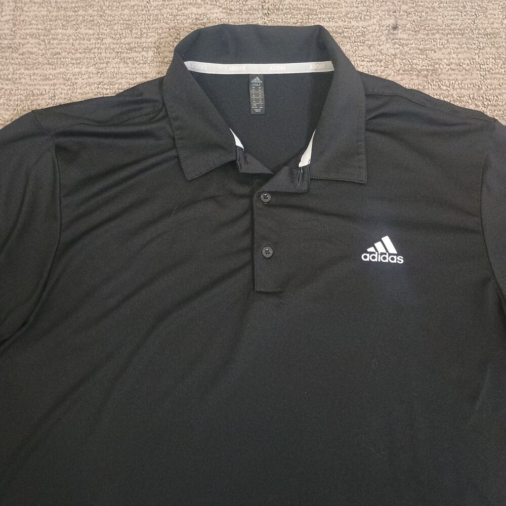 Adidas Golf Polo Shirt Mens Size XL Black Short Sleeve Performance Stretch